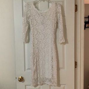 Long Sleeve White Lace Dress